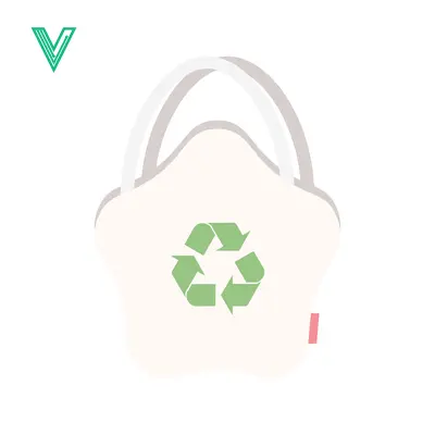 Eco-friendly reusable shopping bag with recycling symbol