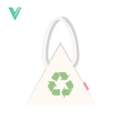 Eco-friendly reusable shopping bag with recycling symbol