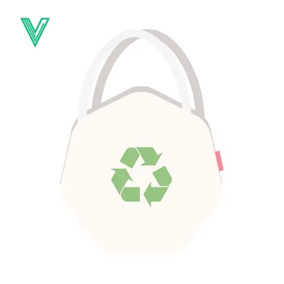 Eco-friendly reusable shopping bag with recycling symbol