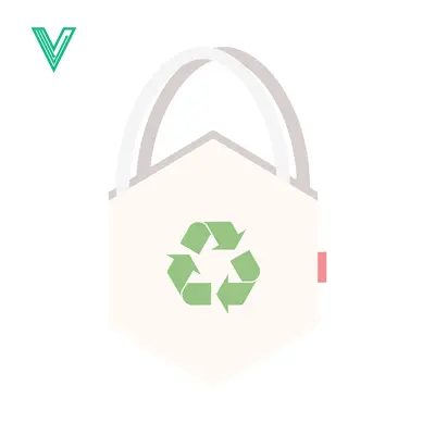 Eco-friendly reusable shopping bag with recycling symbol
