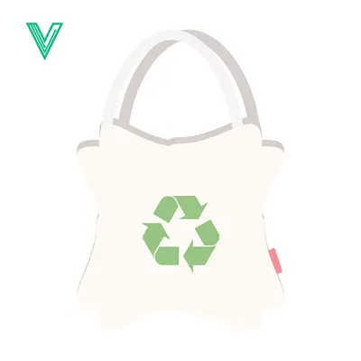 Eco-friendly canvas tote bag with recycling symbol