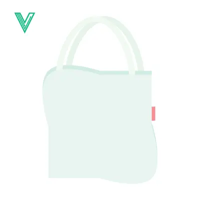 Minimalist Light Blue Tote Bag with Handles