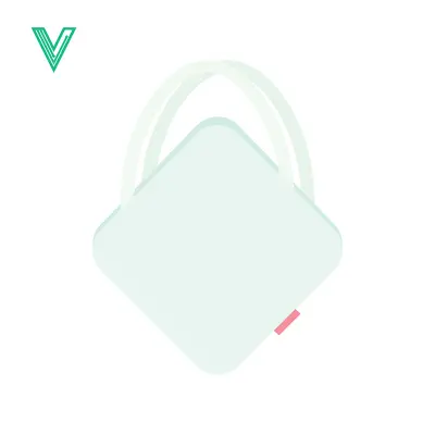 Minimalist Light Blue Square Handbag with White Straps