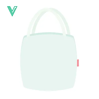 Minimalist Light Blue Tote Bag Isolated on White Background