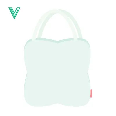 Minimalist Light Blue Tote Bag with Curved Edges