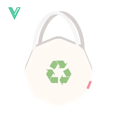 Reusable Shopping Bag with Green Recycling Symbol