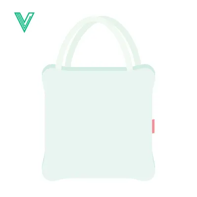 Minimalist White Tote Bag with Pink Tag