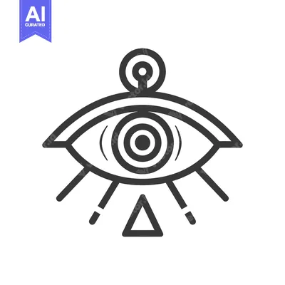 Abstract Eye with Concentric Circles and Triangle Below