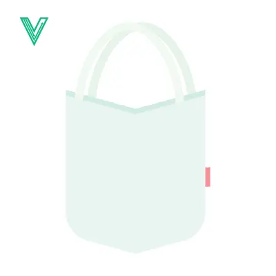 Minimalist White Tote Bag with Red Tag