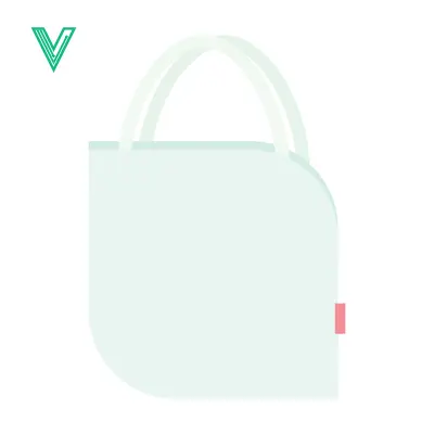Minimalist White Tote Bag with Pink Tag