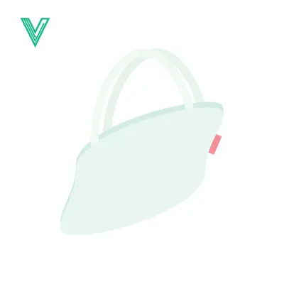 Minimalist Light Blue Tote Bag Illustration