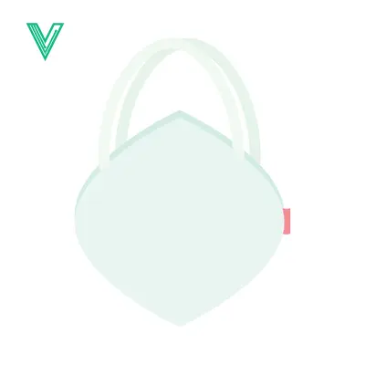 Minimalist Light Blue Tote Bag with Pink Tag