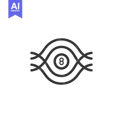 Premium design asset: Abstract Eye with Number Eight in Center