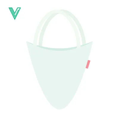 Minimalist White Tote Bag with Pink Tag
