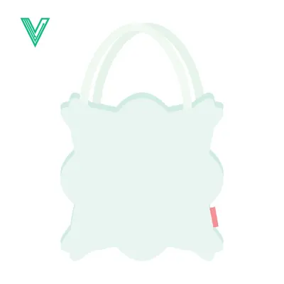 Minimalist White Shopping Bag Icon with Handle