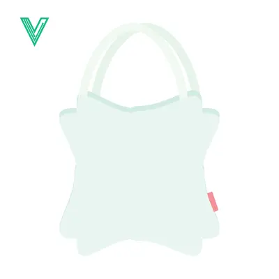 Minimalist White Tote Bag with Pink Tag