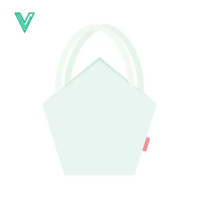Minimalist Light Blue Geometric Tote Bag with White Handles