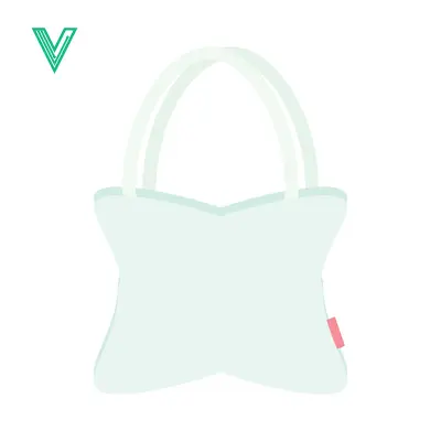 Minimalist Light Blue Tote Bag Icon with Handles