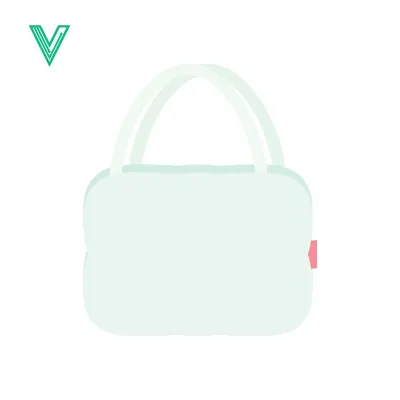 Minimalist Light Blue Handbag with Pink Accent