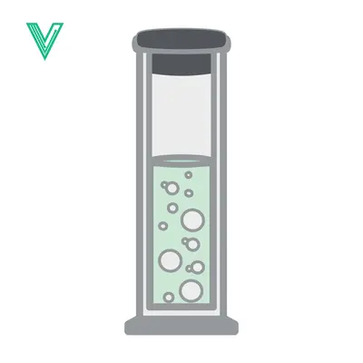 Bubbling liquid in a laboratory cylinder with a stopper
