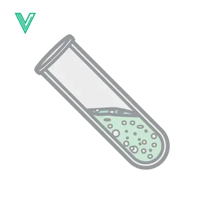 Popular premium asset: Simple illustration of a test tube with green liquid and bubbles