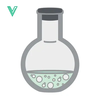 Round bottom flask with bubbling liquid science experiment illustration