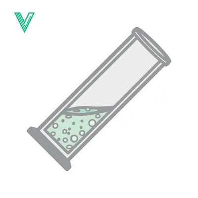 Bubbling green liquid in a tilted laboratory test tube