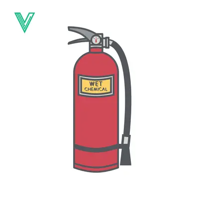 Red Wet Chemical Fire Extinguisher Isolated on White Background