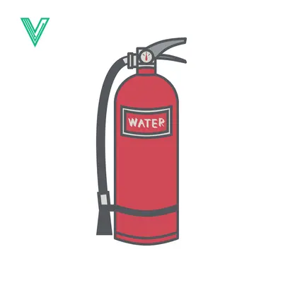 Aset desain premium: Illustration of a Red Water Fire Extinguisher with a Hose