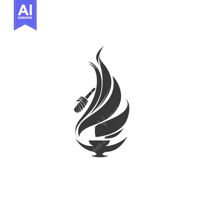Aset desain premium: Abstract Flame Design with Honey Dipper and Bowl