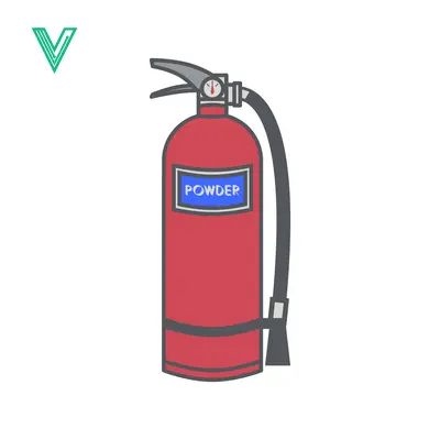 Red Powder Fire Extinguisher Isolated on White Background