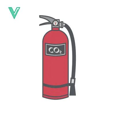Red CO2 Fire Extinguisher Isolated on White Background
