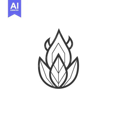 Abstract Flame Design with Three Leaves