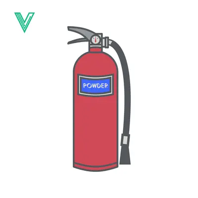 Red Powder Fire Extinguisher Isolated on White Background