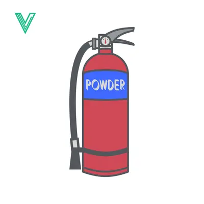Red Powder Fire Extinguisher with Blue Label
