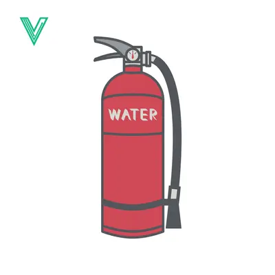 Red Water Fire Extinguisher Isolated on White Background