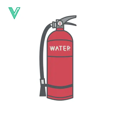 Red water fire extinguisher with black hose and nozzle