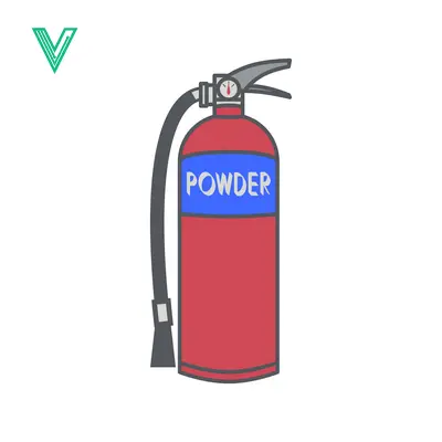 Aset desain premium: Red Powder Fire Extinguisher with Blue Label