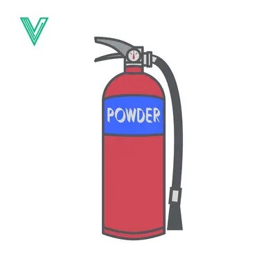 Red Powder Fire Extinguisher with Black Hose and Nozzle