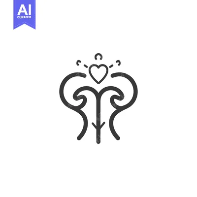 Abstract Floral Design with a Heart at the Top