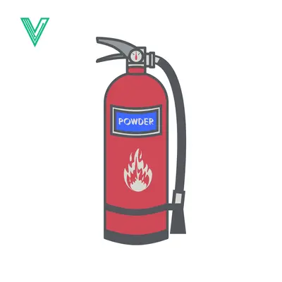 Red Powder Fire Extinguisher with Flame Symbol