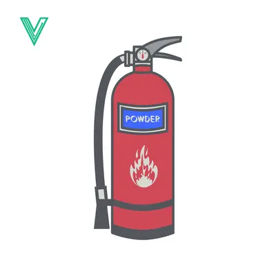 Red Powder Fire Extinguisher with Flame Symbol
