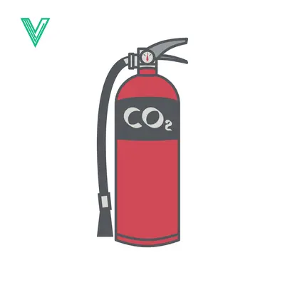 Red CO2 Fire Extinguisher with Hose and Nozzle
