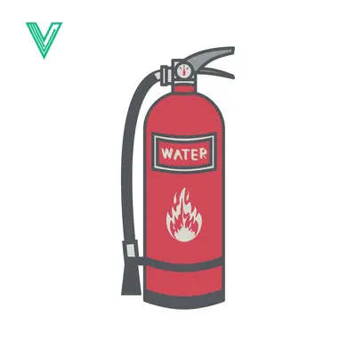 Red Water Fire Extinguisher with Hose and Flame Symbol