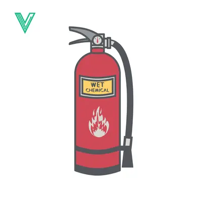 Red Wet Chemical Fire Extinguisher with Flame Icon