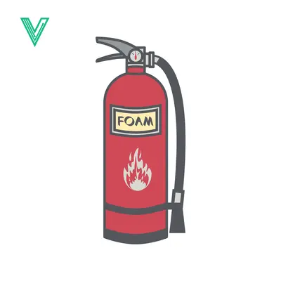 Red Foam Fire Extinguisher with Flame Symbol