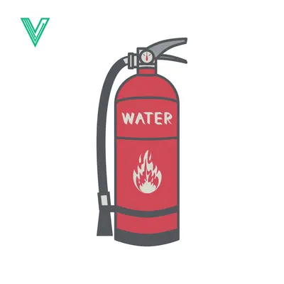 Red Water Fire Extinguisher with Flame Symbol