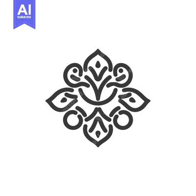 Aset desain premium: Abstract floral design with intricate patterns and curves