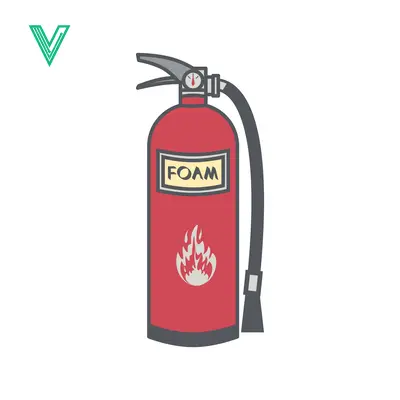 Red Foam Fire Extinguisher with Flame Icon