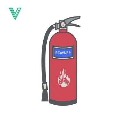 Red Powder Fire Extinguisher with Flame Symbol